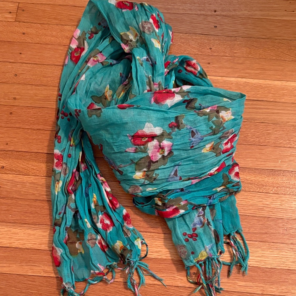 Floral Teal Scarf